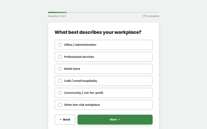The free workplace assessment on screen