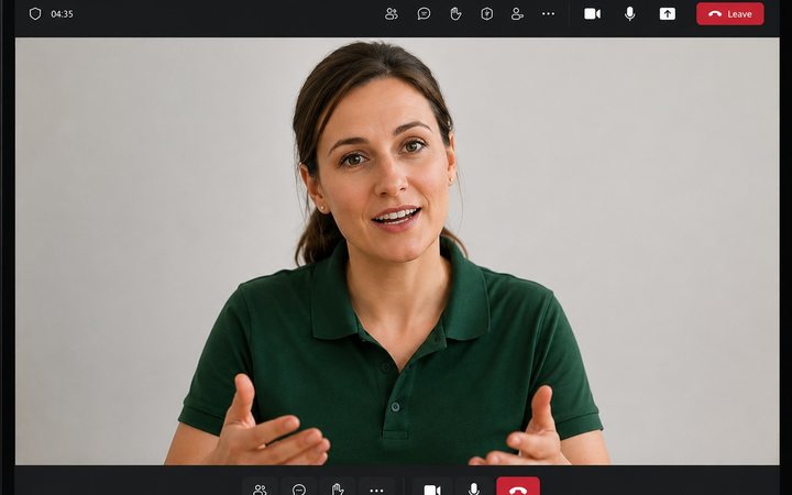 A practical review video call on screen